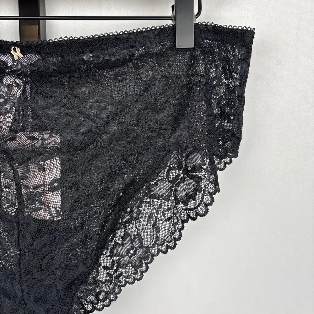 NEW Savage X Fenty Women’s Panties Size 2X Floral Lace Cheeky Black Hipster